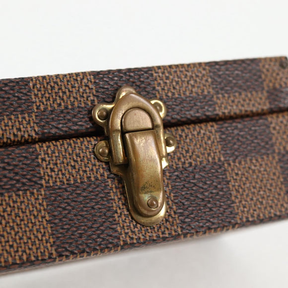 LOUIS VUITTON Damier Ebene Watch case Accessory Case LV Auth 135442V