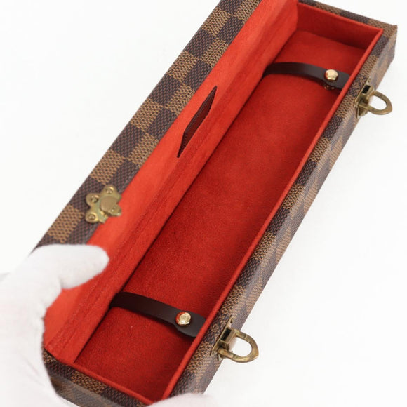 LOUIS VUITTON Damier Ebene Watch case Accessory Case LV Auth 135442V