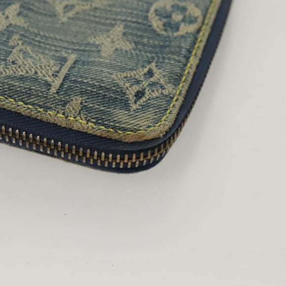 LOUIS VUITTON Monogram Denim Mini Zippy Wallet Wallet Blue M95342 LV Auth 135447