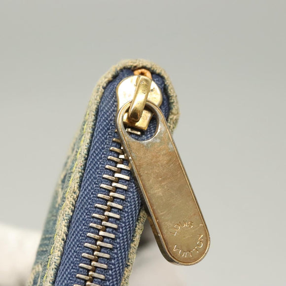 LOUIS VUITTON Monogram Denim Mini Zippy Wallet Wallet Blue M95342 LV Auth 135447