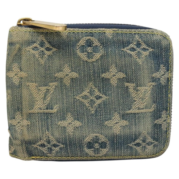 LOUIS VUITTON Monogram Denim Mini Zippy Wallet Wallet Blue M95342 LV Auth 135447