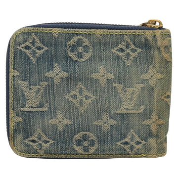 LOUIS VUITTON Monogram Denim Mini Zippy Wallet Wallet Blue M95342 LV Auth 135447 - 0