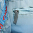 CHANEL New travel line Tote Bag Nylon Light Blue Silver CC Auth 135449-15
