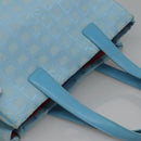 CHANEL New travel line Tote Bag Nylon Light Blue Silver CC Auth 135449-6