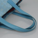 CHANEL New travel line Tote Bag Nylon Light Blue Silver CC Auth 135449-7