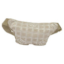 CHANEL New Travel Line Waist Bag Nylon Pink Gold CC Auth 135450-2