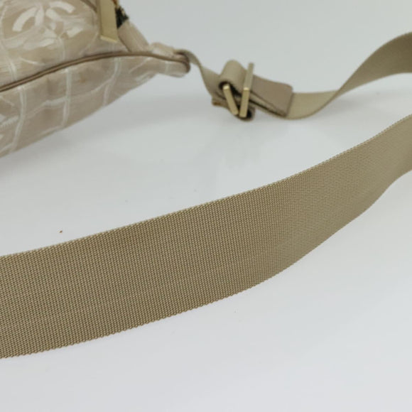 CHANEL New Travel Line Waist Bag Nylon Pink Gold CC Auth 135450