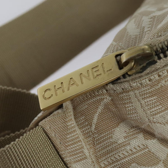 CHANEL New Travel Line Waist Bag Nylon Pink Gold CC Auth 135450
