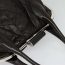 CHANEL Wild Stitch Matelasse Hand Bag Leather Brown Silver CC Auth 135451-20