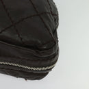 CHANEL Wild Stitch Matelasse Hand Bag Leather Brown Silver CC Auth 135451-3