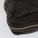 CHANEL Wild Stitch Matelasse Hand Bag Leather Brown Silver CC Auth 135451-4
