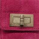 CHANEL Choco Bar Chain Shoulder Bag Suede Pink CC Auth 135452-9