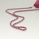 CHANEL Choco Bar Chain Shoulder Bag Suede Pink CC Auth 135452-7