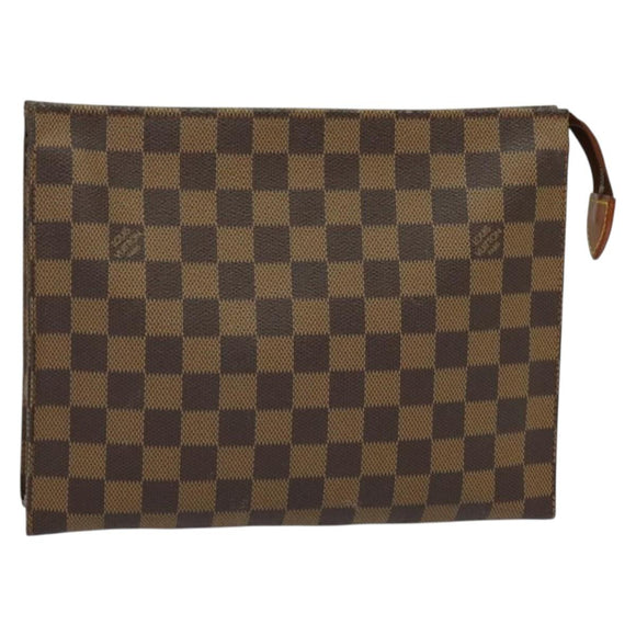 LOUIS VUITTON Damier Ebene Posh Toilette 26 Pouch N47543 LV Auth 135474