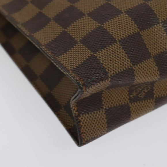 LOUIS VUITTON Damier Ebene Posh Toilette 26 Pouch N47543 LV Auth 135474
