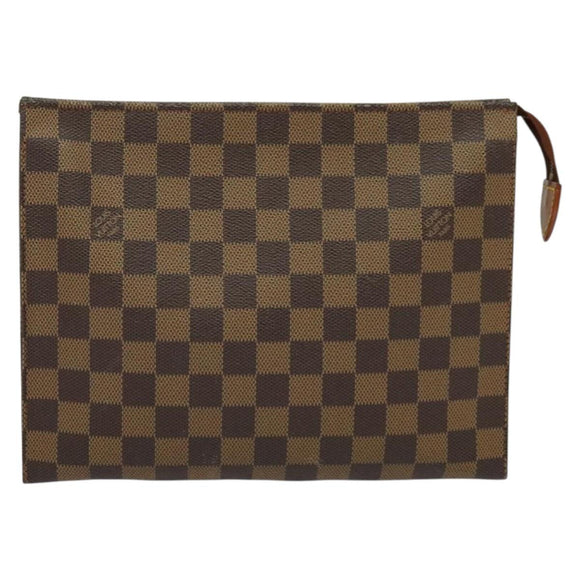 LOUIS VUITTON Damier Ebene Posh Toilette 26 Pouch N47543 LV Auth 135474