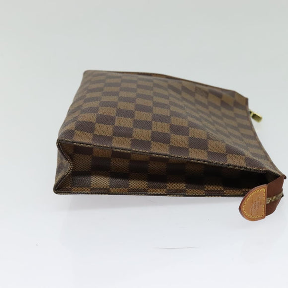 LOUIS VUITTON Damier Ebene Posh Toilette 26 Pouch N47543 LV Auth 135474
