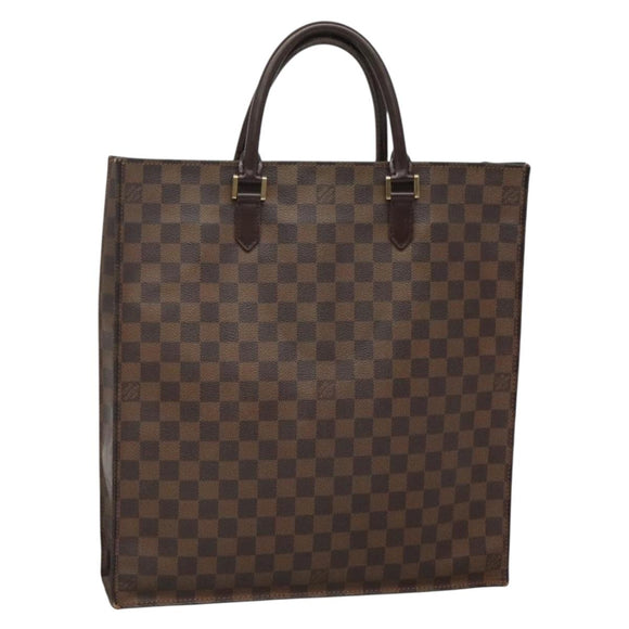 LOUIS VUITTON Damier Ebene Sac Plat Hand Bag N51140 LV Auth 135475