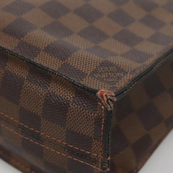 LOUIS VUITTON Damier Ebene Sac Plat Hand Bag N51140 LV Auth 135475