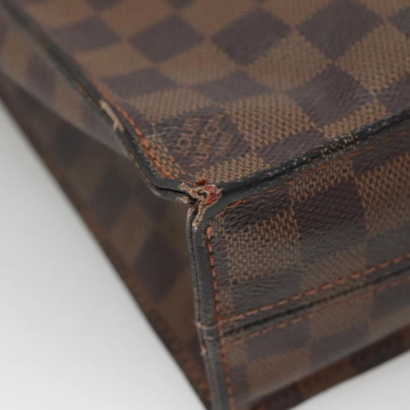 LOUIS VUITTON Damier Ebene Sac Plat Hand Bag N51140 LV Auth 135475