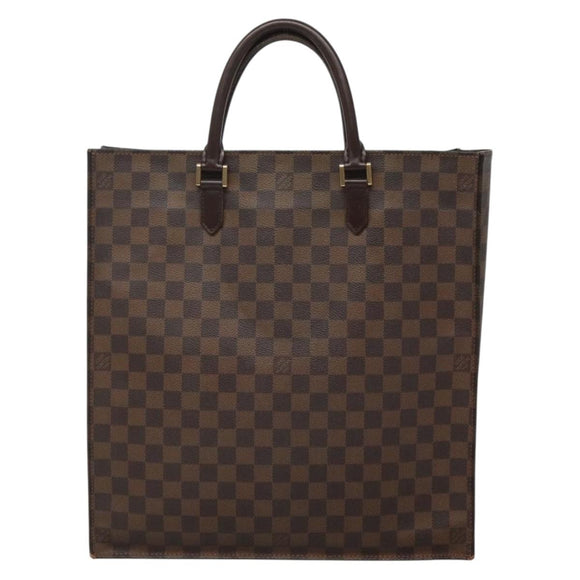 LOUIS VUITTON Damier Ebene Sac Plat Hand Bag N51140 LV Auth 135475
