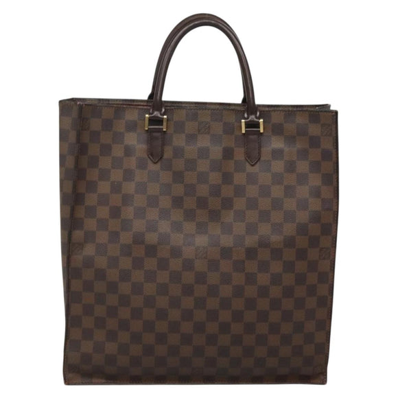 LOUIS VUITTON Damier Ebene Sac Plat Hand Bag N51140 LV Auth 135475