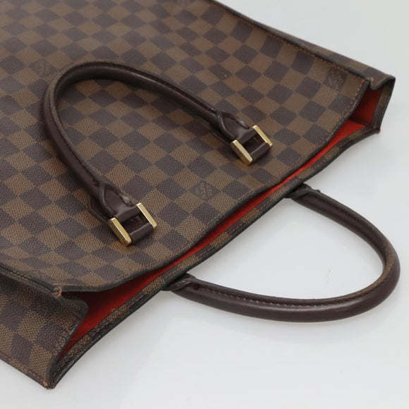 LOUIS VUITTON Damier Ebene Sac Plat Hand Bag N51140 LV Auth 135475