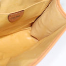 CELINE Macadam Canvas Shoulder Bag PVC Leather Brown Gold Auth 135484-19