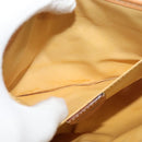 CELINE Macadam Canvas Shoulder Bag PVC Leather Brown Gold Auth 135484-21