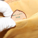 CELINE Macadam Canvas Shoulder Bag PVC Leather Brown Gold Auth 135484-12