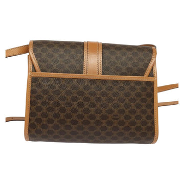 CELINE Macadam Canvas Shoulder Bag PVC Leather Brown Gold Auth 135484 - 0