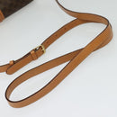 CELINE Macadam Canvas Shoulder Bag PVC Leather Brown Gold Auth 135484-7