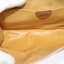 CELINE Macadam Canvas Shoulder Bag PVC Leather Brown Gold Auth 135484-11