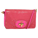 Miu Miu Shoulder Bag Sequin Pink Gold Auth 135485-1