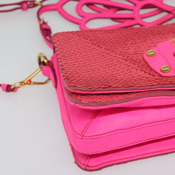 Miu Miu Shoulder Bag Sequin Pink Gold Auth 135485