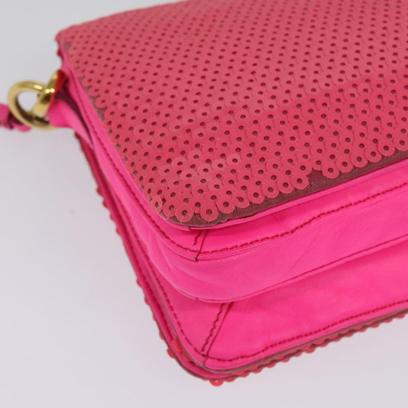 Miu Miu Shoulder Bag Sequin Pink Gold Auth 135485