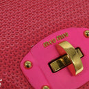 Miu Miu Shoulder Bag Sequin Pink Gold Auth 135485-17