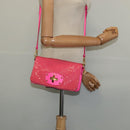 Miu Miu Shoulder Bag Sequin Pink Gold Auth 135485-25