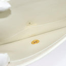 Christian Dior Honeycomb Canvas Shoulder Bag PVC White Gold Auth 135487-12