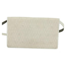 Christian Dior Honeycomb Canvas Shoulder Bag PVC White Gold Auth 135487-2