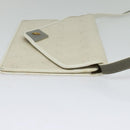 Christian Dior Honeycomb Canvas Shoulder Bag PVC White Gold Auth 135487-4