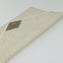 Christian Dior Honeycomb Canvas Shoulder Bag PVC White Gold Auth 135487-6