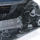 Salvatore Ferragamo Gancini Shoulder Bag Leather Black Gold Auth 135489-19