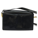 Salvatore Ferragamo Gancini Shoulder Bag Leather Black Gold Auth 135489-2