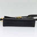 Salvatore Ferragamo Gancini Shoulder Bag Leather Black Gold Auth 135489-5