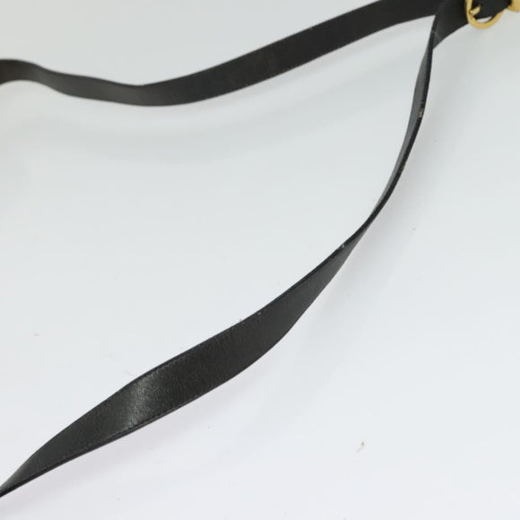 Salvatore Ferragamo Gancini Shoulder Bag Leather Black Gold Auth 135489