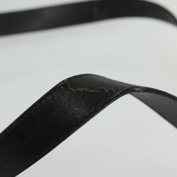 Salvatore Ferragamo Gancini Shoulder Bag Leather Black Gold Auth 135489