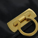 Salvatore Ferragamo Gancini Shoulder Bag Leather Black Gold Auth 135489-18