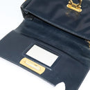 Salvatore Ferragamo Gancini Shoulder Bag Leather Black Gold Auth 135489-10