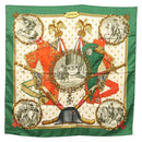 HERMES Carre 90 Scarf ""NAPOLEON"" Silk Green Auth 135491-1